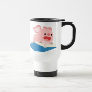 Mug De Voyage Le livre volant et le caricaturiste de porc