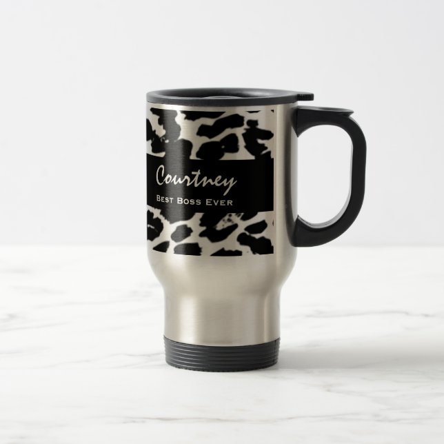 Mug De Voyage Le meilleur léopard blanc noir nommé toujours fait (Droit)