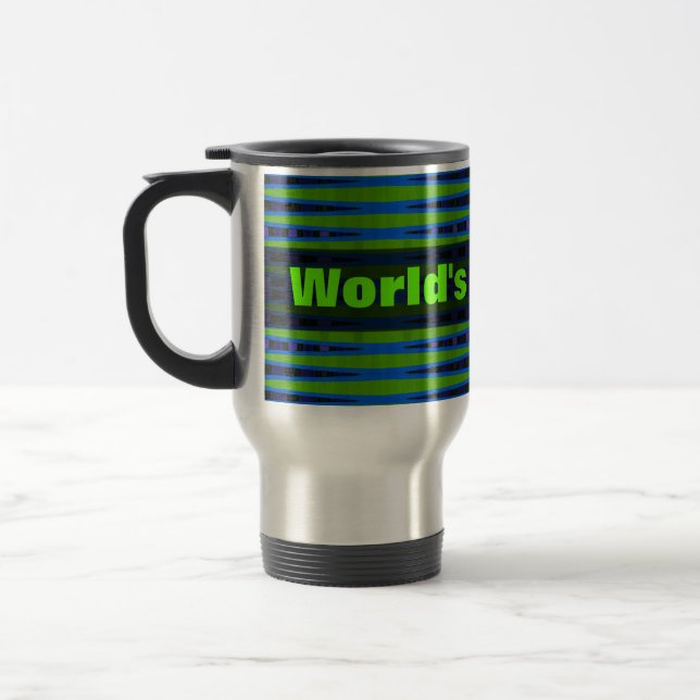 Mug De Voyage Le meilleur papa des mondes vert-bleu (Gauche)