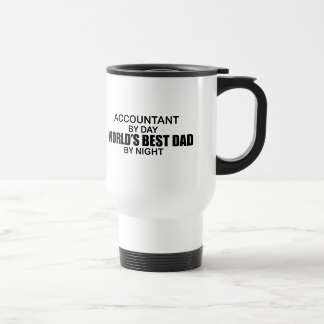 Mug De Voyage Le meilleur papa du monde par nuit - comptable (Droite)