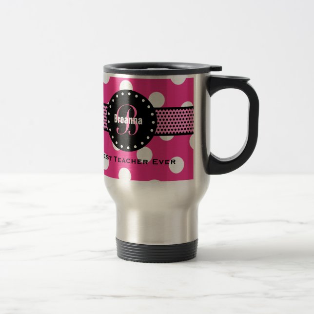 Mug De Voyage Le meilleur pois V02 de rose de monogramme de (Droit)