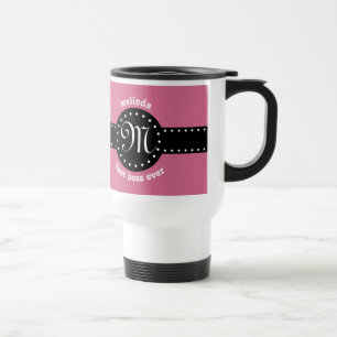 Mug De Voyage Le meilleurs pois et monogramme A05 ROSE de patron