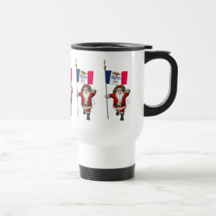 Mug De Voyage Le Père Noël Avec L'Ensigne De L'Iowa