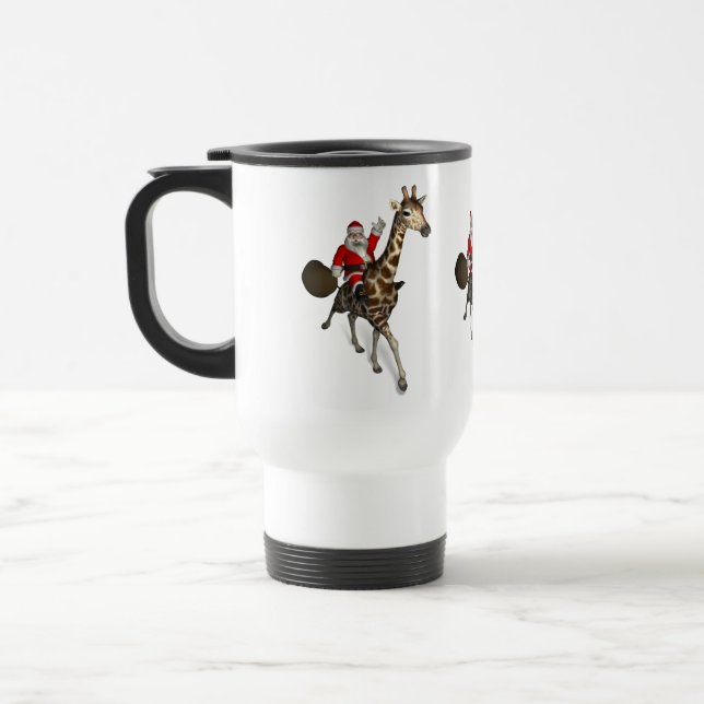 Mug De Voyage Le Père Noël Monte Une Girafe (Gauche)