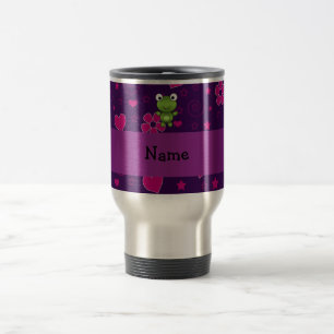 Mug De Voyage Le rose pourpre personnalisé de grenouille nommé