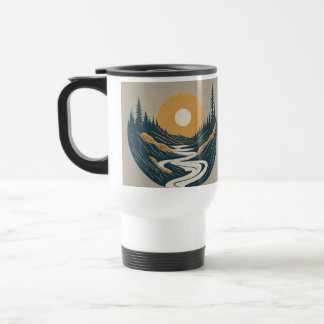 Mug De Voyage Le soleil se lève entre les rivières