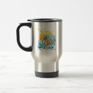 Mug De Voyage Le surfeur fait le tour de la vague M