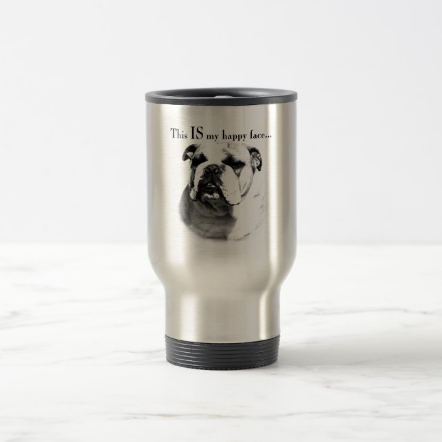 Mug De Voyage Le visage joyeux de Bulldog (Centre)