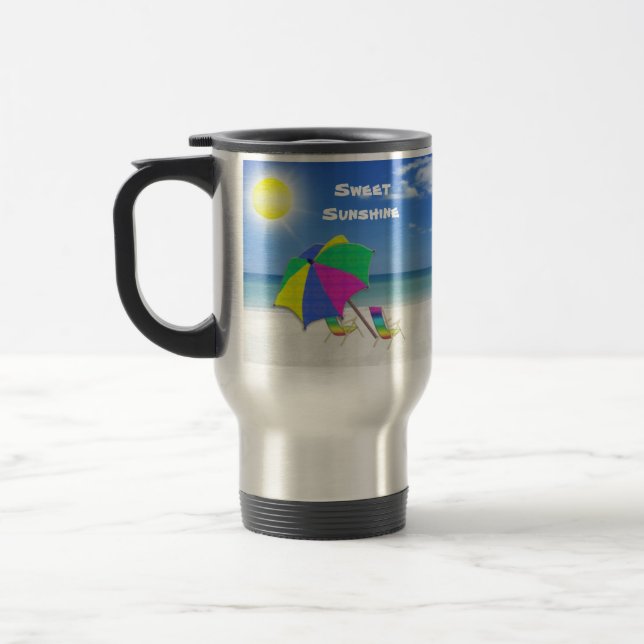 Mug De Voyage Le voyage fait sur commande tropical de soleil (Gauche)