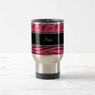 Mug De Voyage Le zèbre rose nommé fait sur commande barre les
