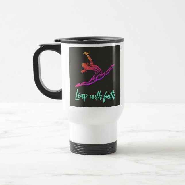 Mug De Voyage "Leap with Faith" (Sauter avec la foi) (Gauche)