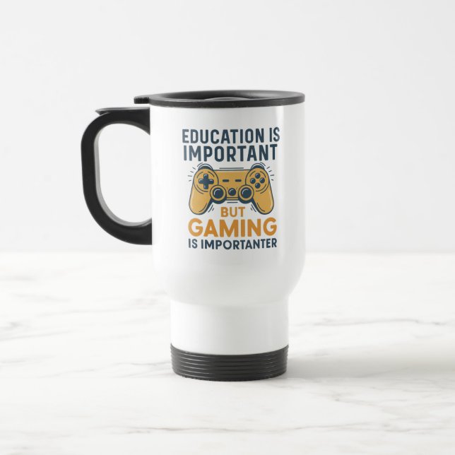 Mug De Voyage L'éducation est importante mais le jeu est plus im (Gauche)