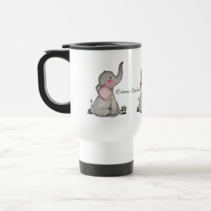 Mug De Voyage L'éléphant mignon de bébé d'aquarelle avec
