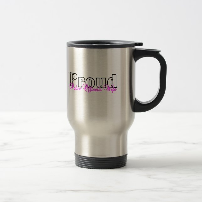 Mug De Voyage L'épouse fière du policier (Droit)