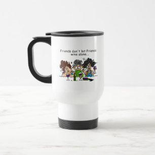 Mug De Voyage Les amis ne laissent pas seul le vin d'amis
