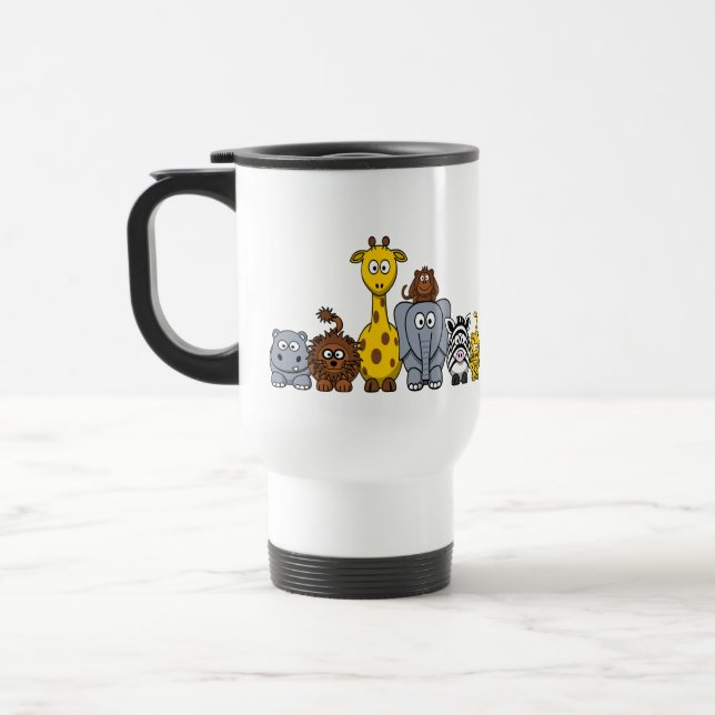 MUG DE VOYAGE LES ANIMAUX MIGNONS DE JUNGLE AJOUTENT VOTRE TEXTE (Gauche)