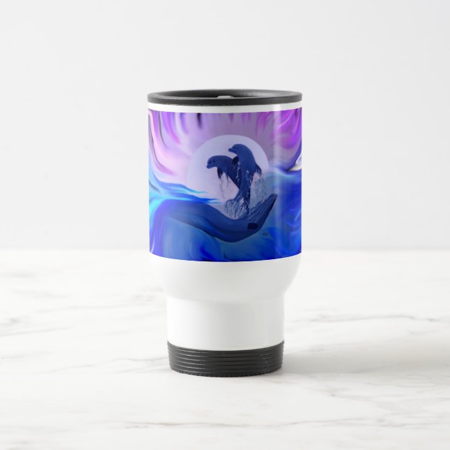 Mug De Voyage Les dauphins au clair de lune (Centre)