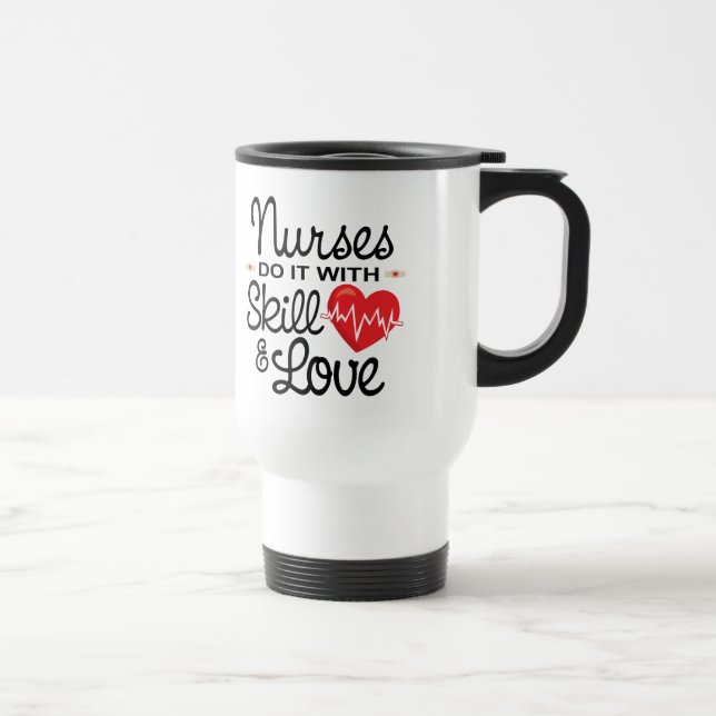 Mug De Voyage Les infirmières drôles le font avec la compétence (Droite)