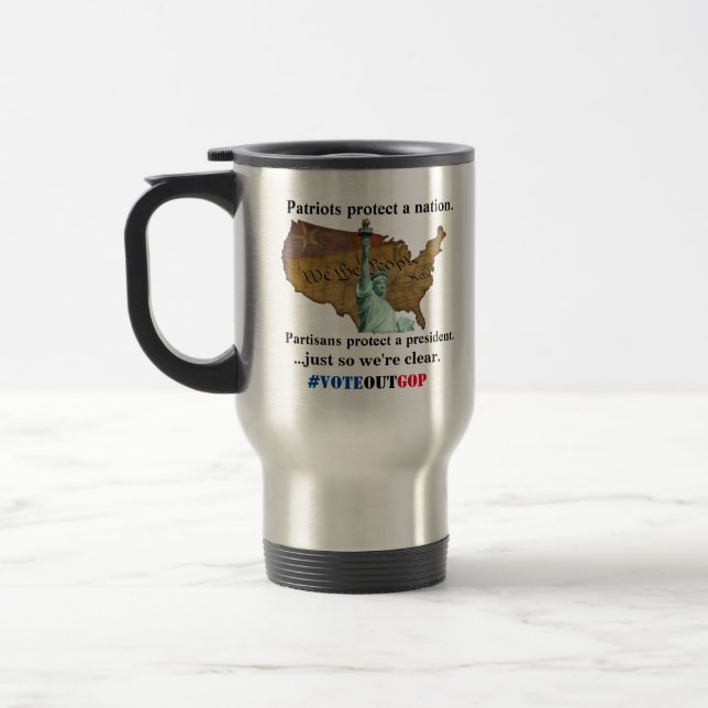 Mug De Voyage Les patriotes protègent une nation. (Gauche)