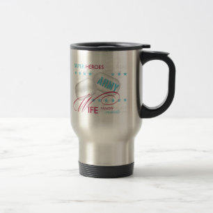 Mug De Voyage Les superhéros sont vraie épouse d'armée