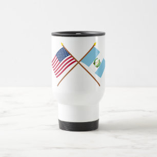 Mug De Voyage Les USA et drapeaux croisés par Guatemala