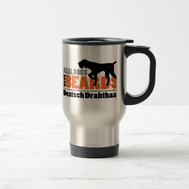 Mug De Voyage Les vrais chiens ont des barbes - Allemand (Droit)