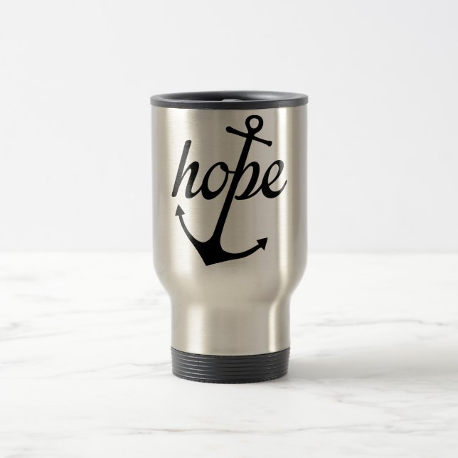 Mug De Voyage L'espoir ancre l'âme (le 6h19 d'Hébreux) (Centre)