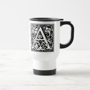 Mug De Voyage Lettre A Monogramme Médiéval Art Nouveau