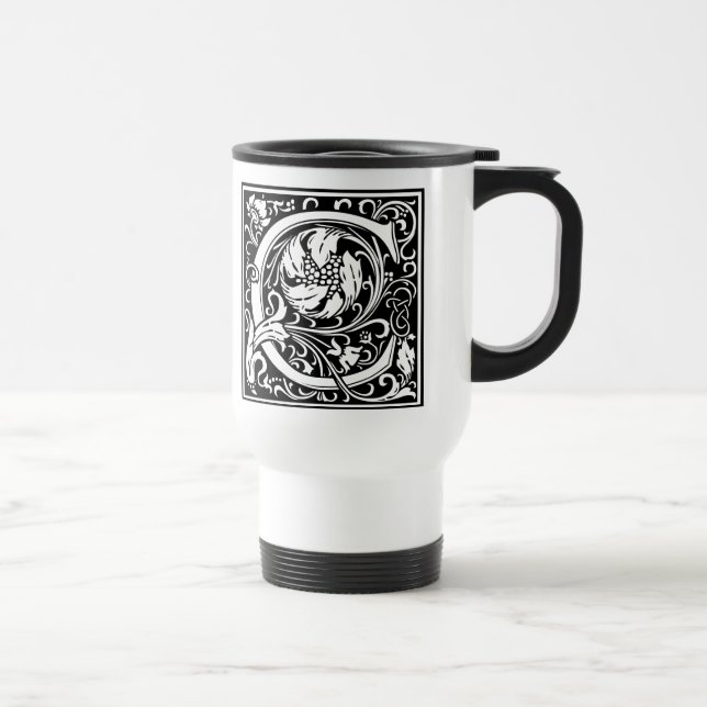 Mug De Voyage Lettre C Monogramme médiéval Art Nouveau (Droite)