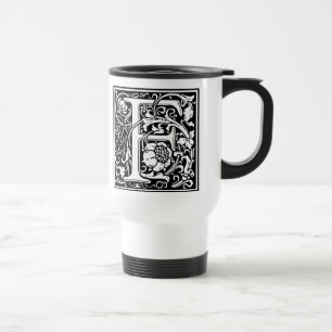 Mug De Voyage Lettre F Médiévale Monogramme Art Nouveau