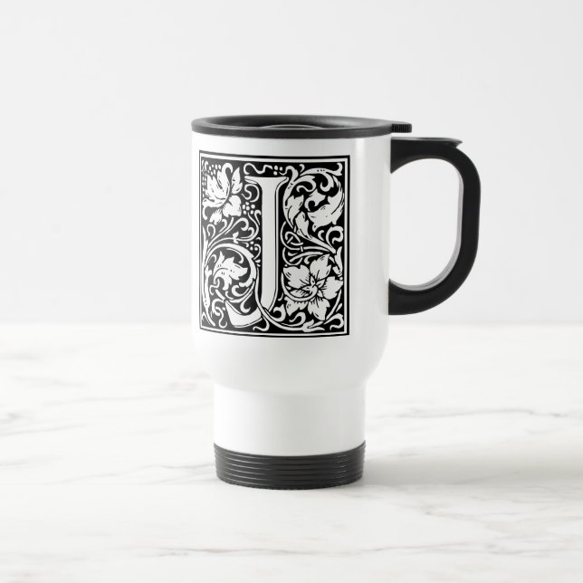 Mug De Voyage Lettre J Monogramme médiéval Art Nouveau (Droite)