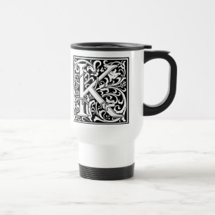 Mug De Voyage Lettre K Monogramme Art Nouveau Médiéval