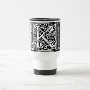 Mug De Voyage Lettre K Monogramme Art Nouveau Médiéval
