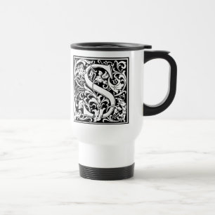 Mug De Voyage Lettre S Monogramme médiéval Art Nouveau