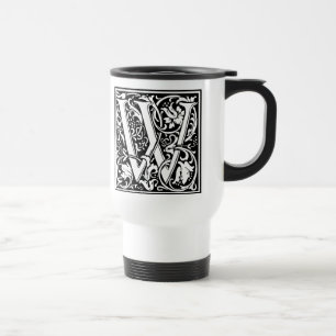Mug De Voyage Lettre W Monogramme médiéval Art Nouveau