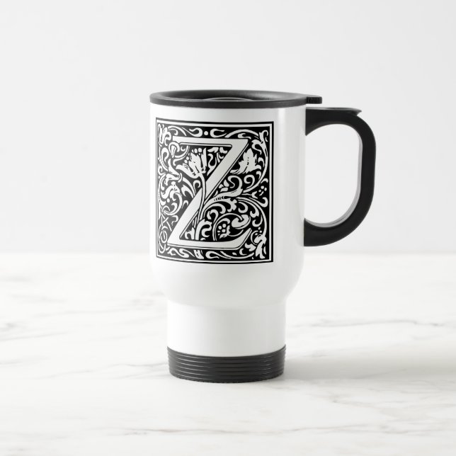 Mug De Voyage Lettre Z Monogramme médiéval Art Nouveau (Droite)