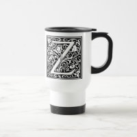 Lettre Z Monogramme médiéval Art Nouveau
