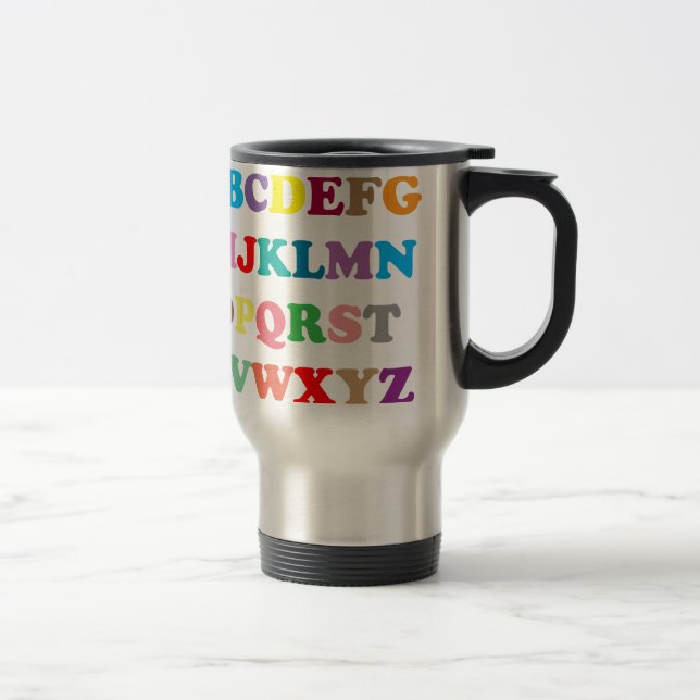 Mug De Voyage Lettres colorées d'ABC (Droit)