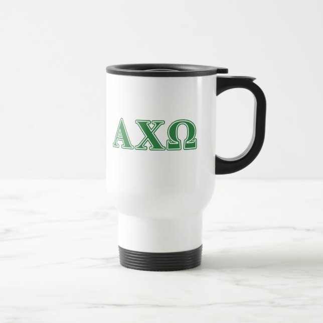 Mug De Voyage Lettres vertes d'Alphi Chi Omega (Droite)