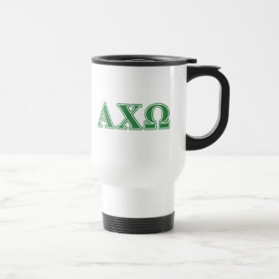 Mug De Voyage Lettres vertes d'Omega de Chi d'Alphi