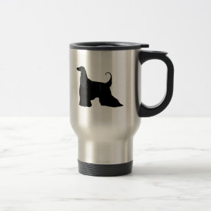 Mug De Voyage Lévrier afghan en silhouette