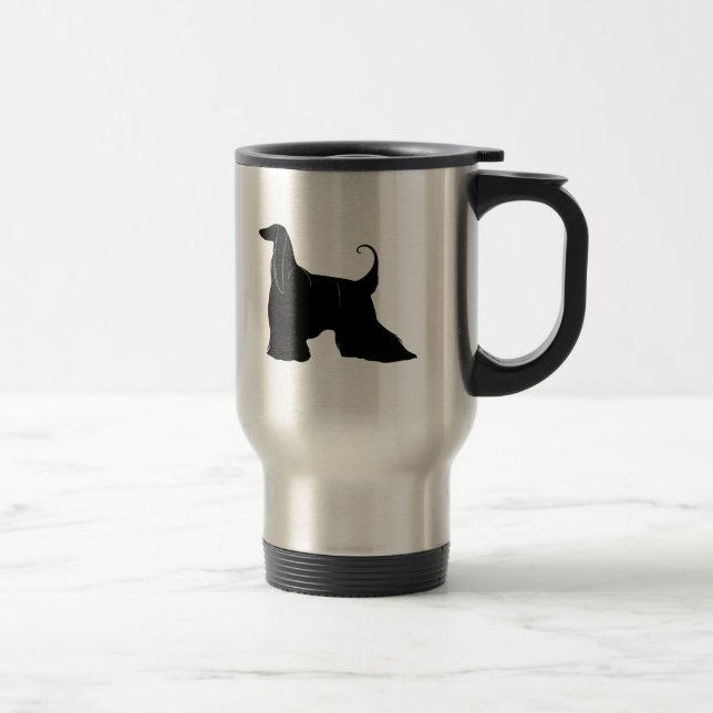 Mug De Voyage Lévrier afghan en silhouette (Droit)