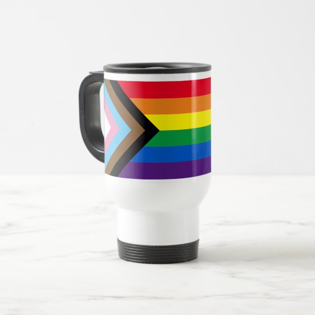 Mug De Voyage Lgbtq rainbow diversity Inclusive drapeau gay prid (Devant gauche)