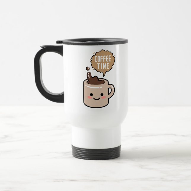 Mug De Voyage l'heure du café drôle kawaii café (Gauche)