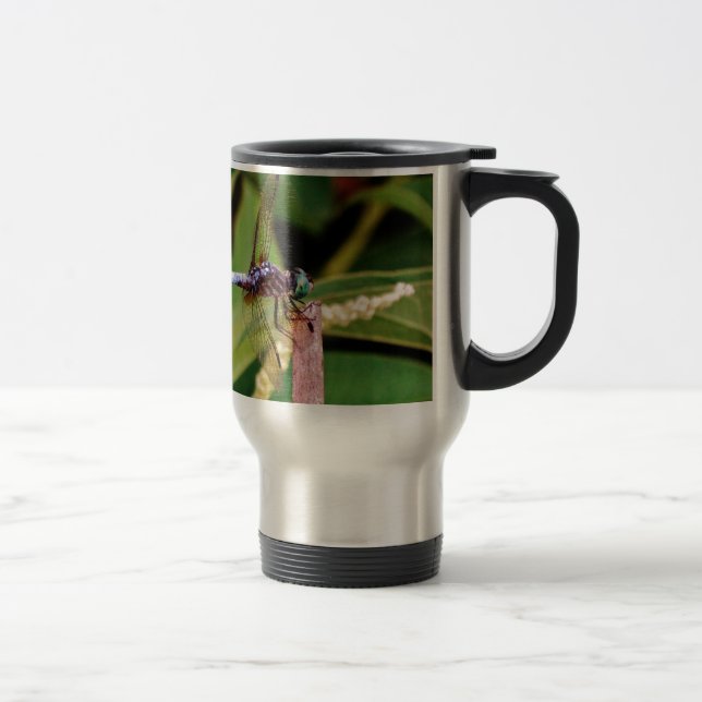 Mug De Voyage libellule avec fleurs blanches (Droit)