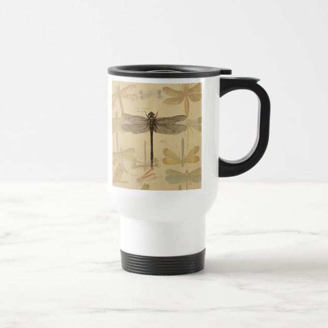 Mug De Voyage Libellule Vintage Antique Classique Nature (Droite)