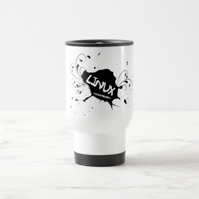 Mug De Voyage Liberté de moyens de Linux (Centre)