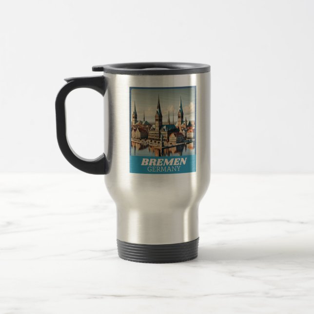 Mug De Voyage Ligne aérienne Retro Bremen (Gauche)