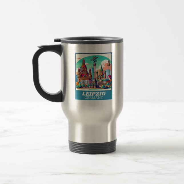 Mug De Voyage Ligne aérienne Retro Leipzig (Gauche)
