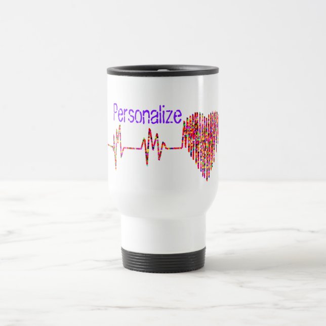 Mug De Voyage Ligne EKG coeur médical (Centre)